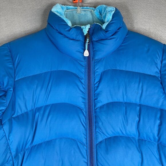 Mountain Hardwear Puffer Jacket Coat Womens Small Blue Down Filled Fleece Lined - Picture 2 of 14